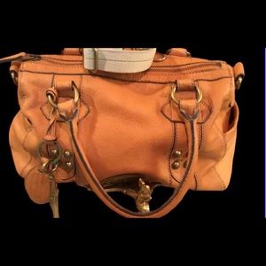 Orange Leather Fossil Bag